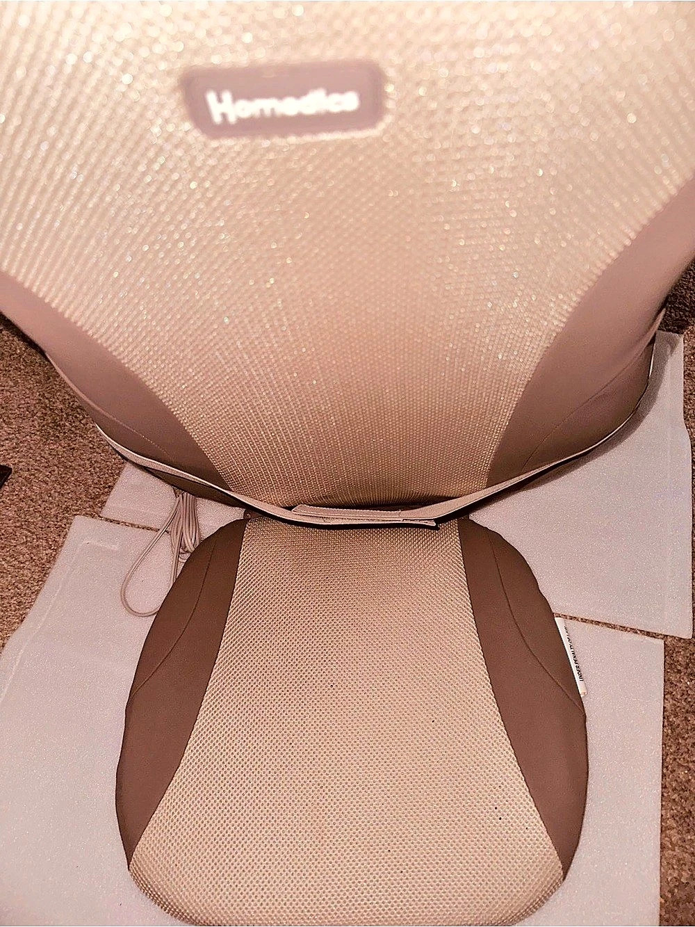 Homedics MCS-125H Heated Massage Cushion Brown Gray